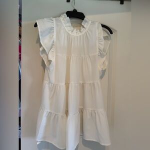 Entro Cream Ruffled Kids Dress